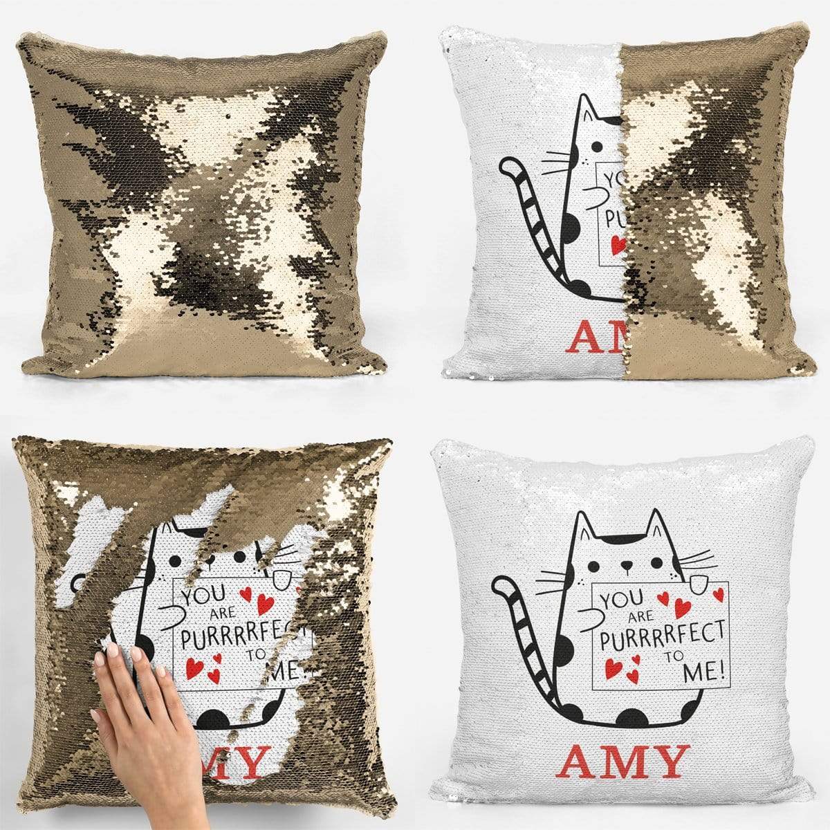 Purrfect to Me Sequin Magic Cushion